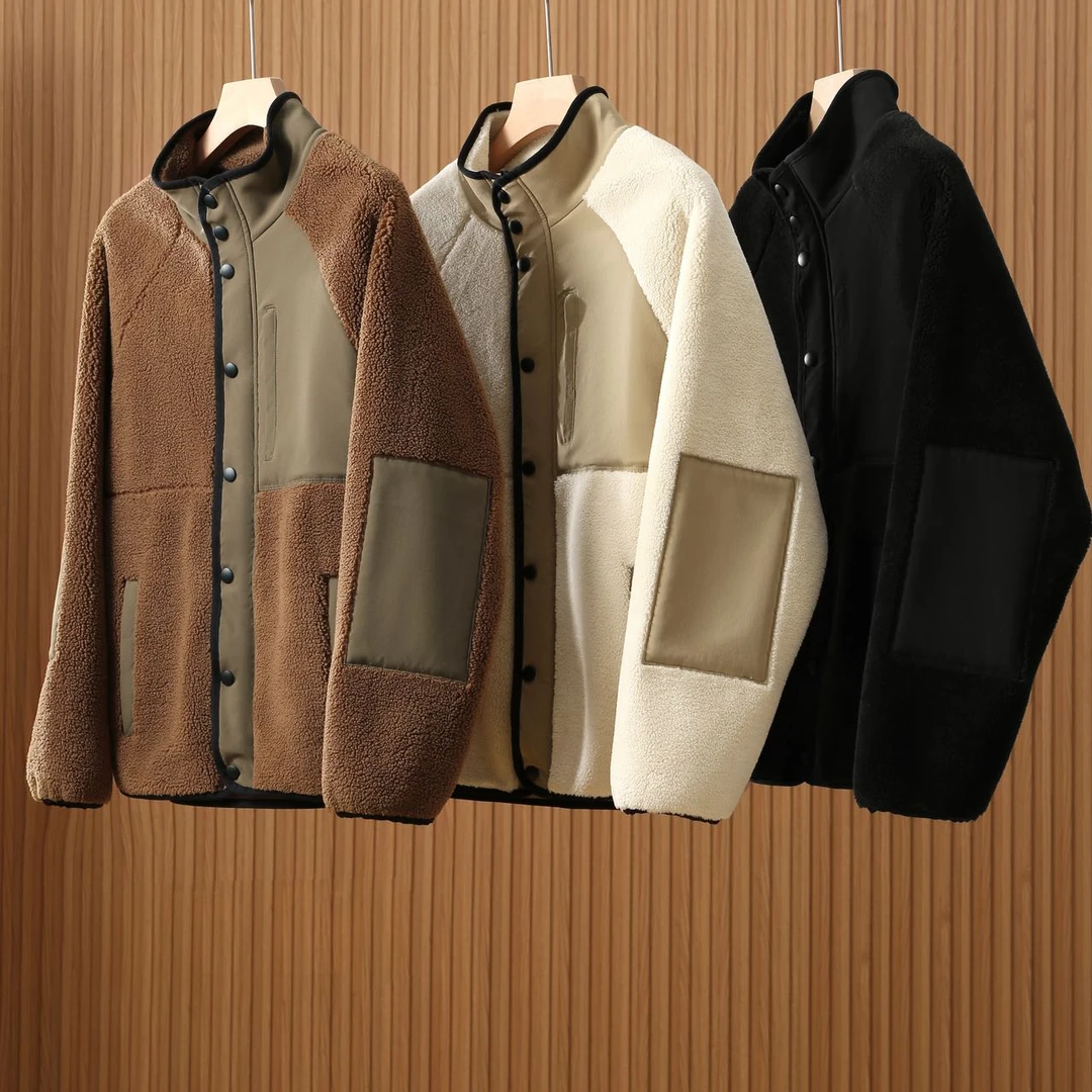 高端仿皮毛一体羊羔绒防风保暖外套情侣夹克1518