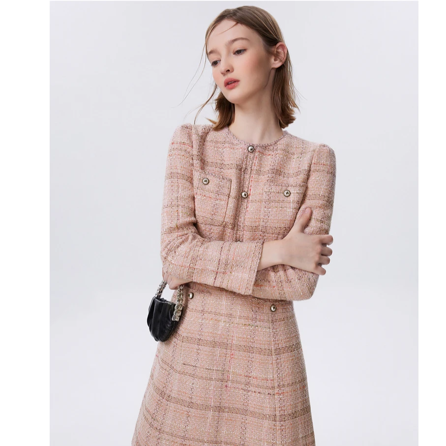 莱茵秋季小香风法式连衣裙设计感洋气裙子LMFA18WOP239