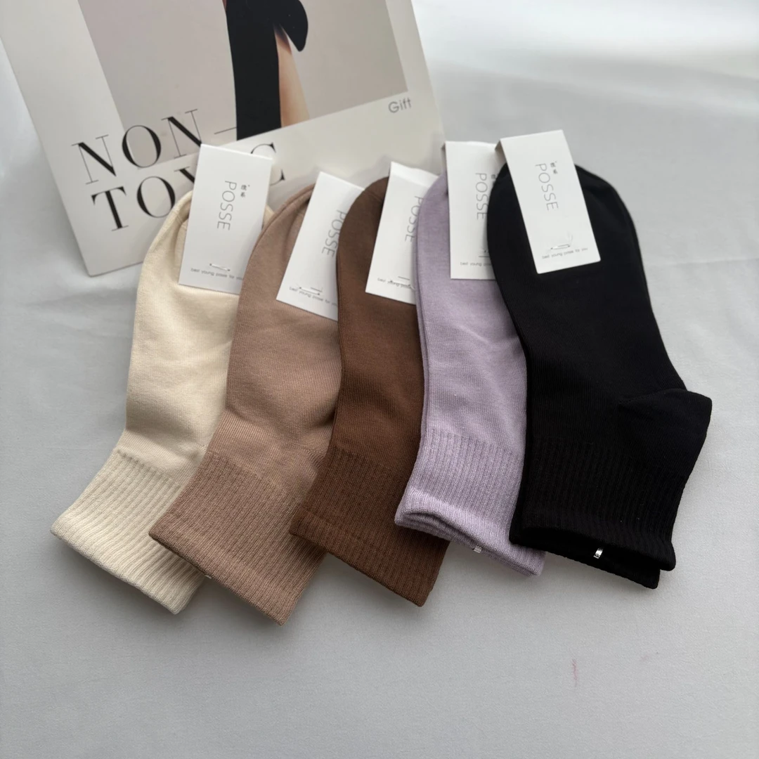 010女士新疆长绒棉小中筒袜松螺口不掉跟休闲百搭