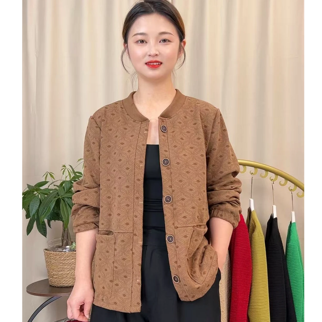 中老年女装立领女装外套夹克女士春秋时尚宽松妈妈装