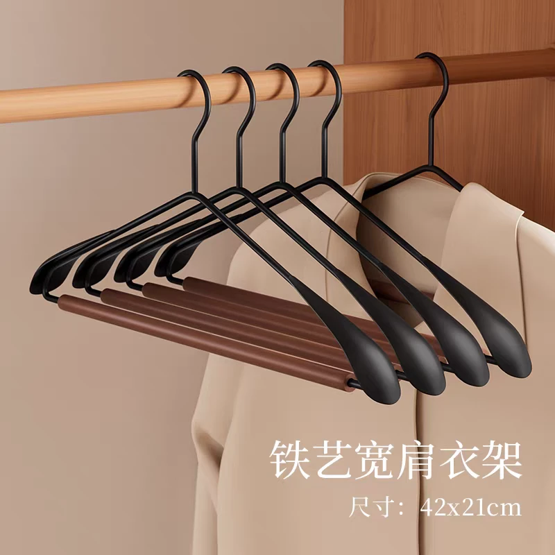 原木风收纳防滑无痕承重力强衣架榉木衣撑子衣柜宽肩防鼓包衣架子