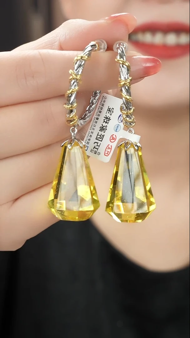 未镶嵌吊坠(不含链)琥珀净水金珀耳饰