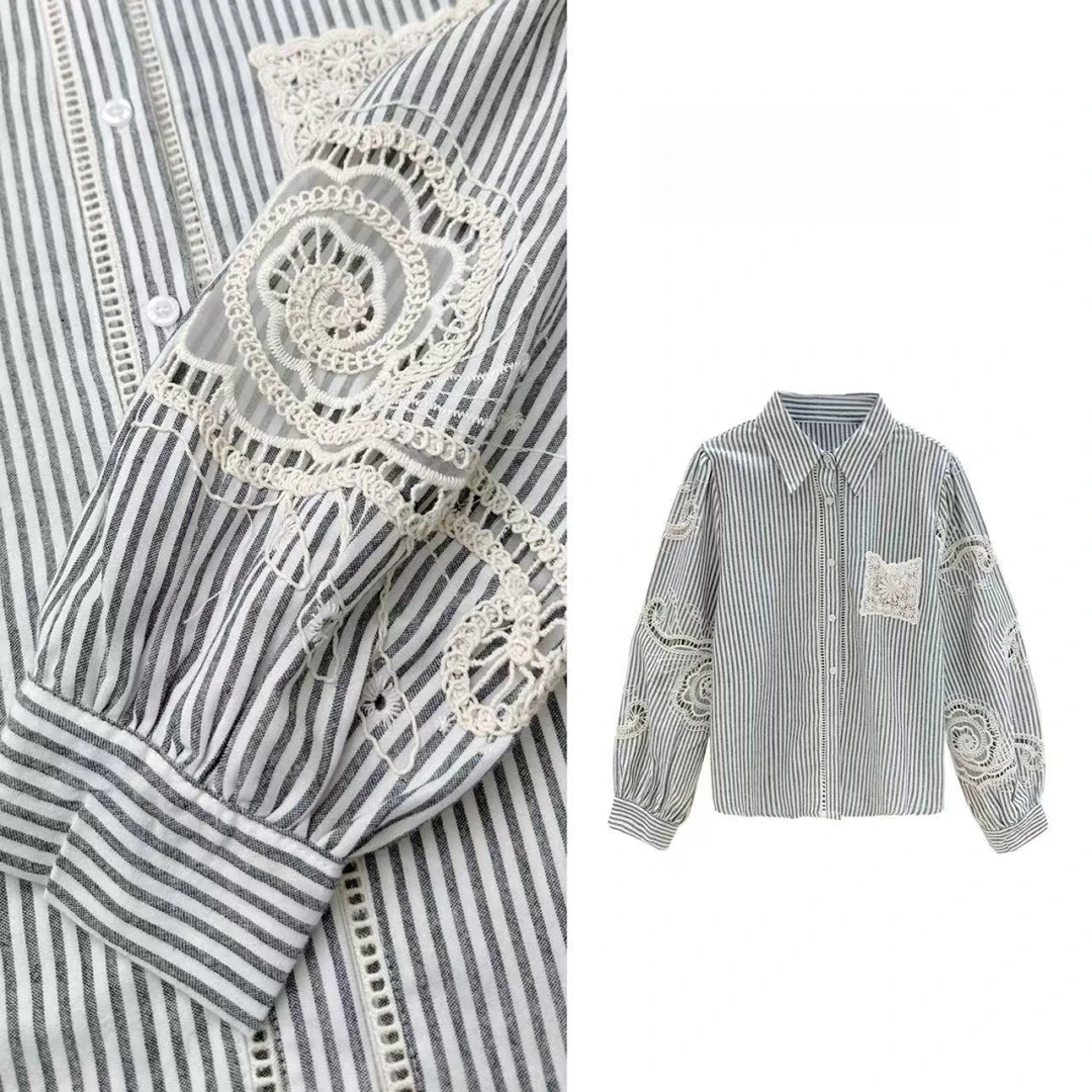 【玫瑰镶嵌】2025春季新款时尚气质休闲衬衣女装新款百搭别致衬衫