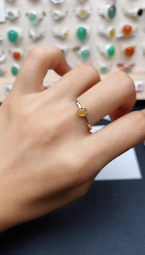 【闪购商品】翡翠戒指银S925镶嵌缅甸翡翠