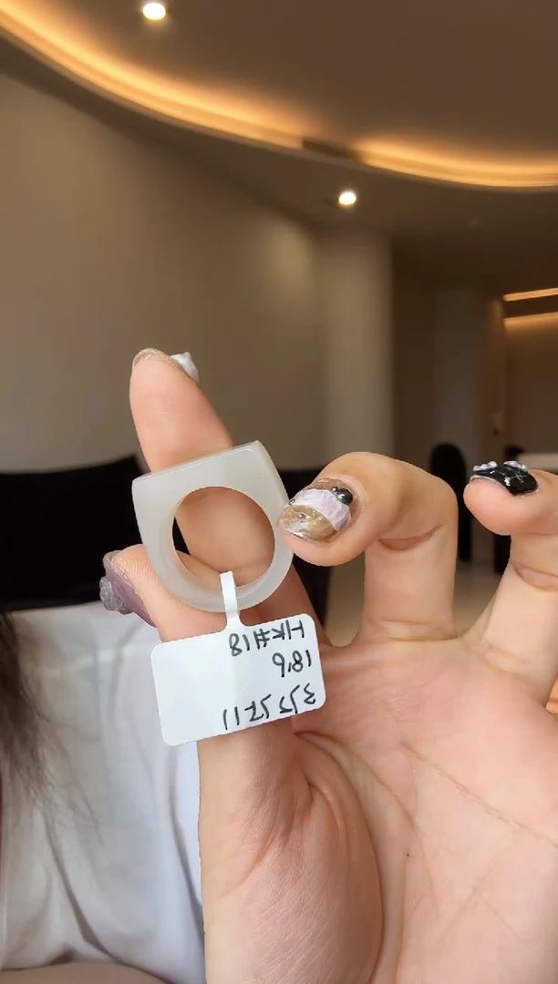 【闪购商品】和田玉戒指未镶嵌18码藕粉马鞍