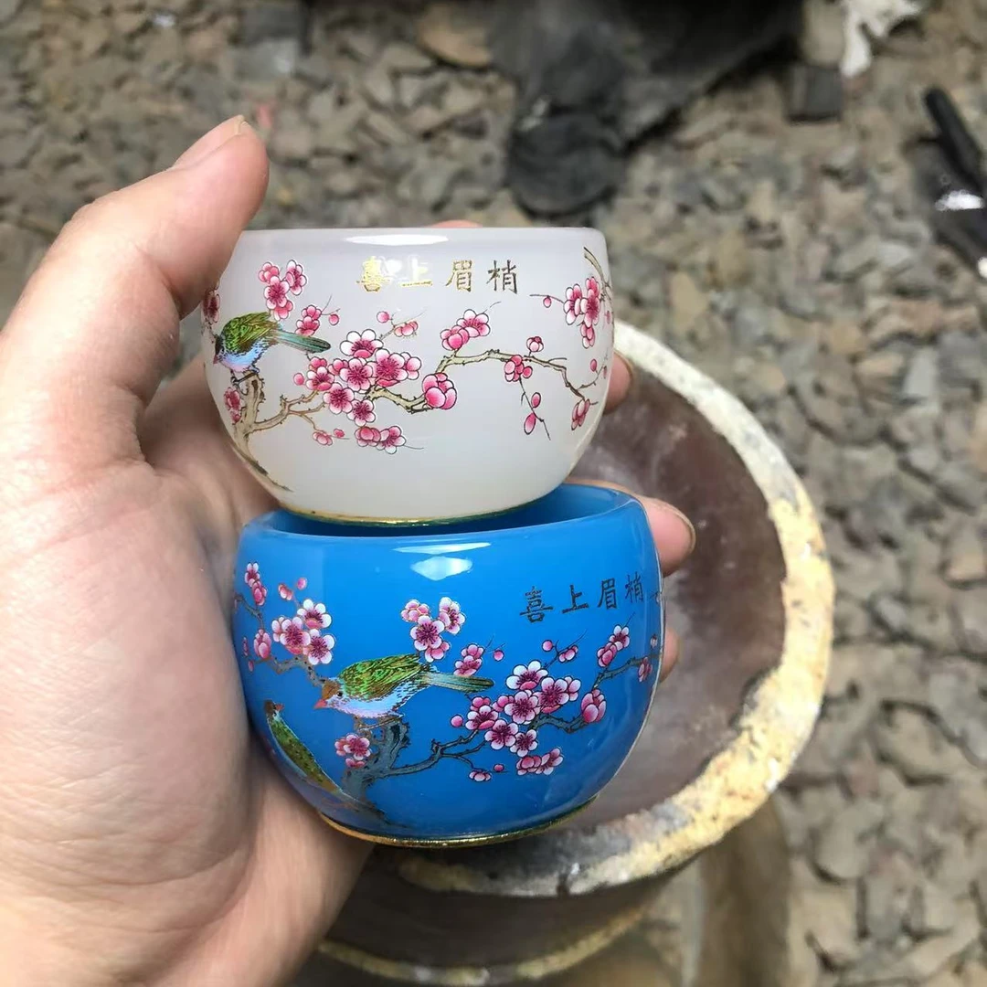 喜上眉梢琉璃对杯  （白月光+蓝眼泪）