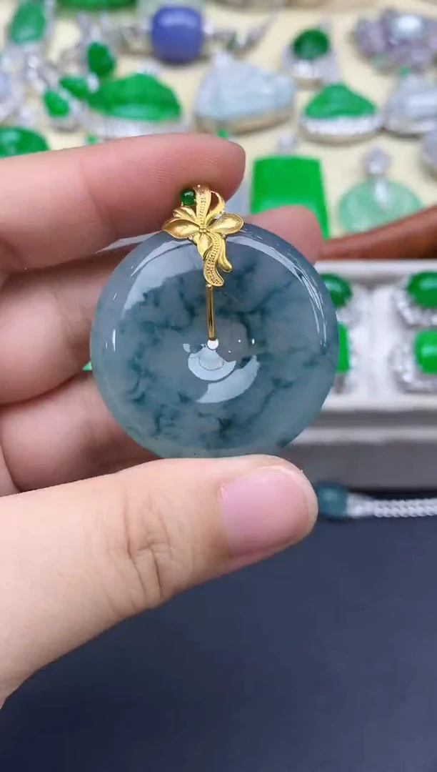 颈饰18K金镶嵌翡翠307-中国好珍宝