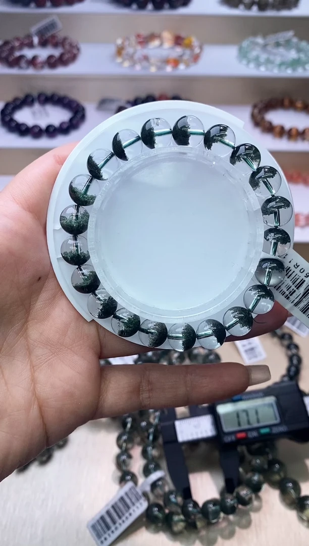 【闪购商品】水晶手链未镶嵌聚宝盆绿幽灵 9m+