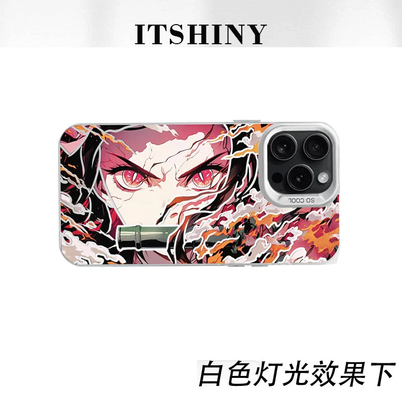 鬼灭之刃弥豆子手机壳彩银适用于苹果华为荣耀小米VIVOPPO一加