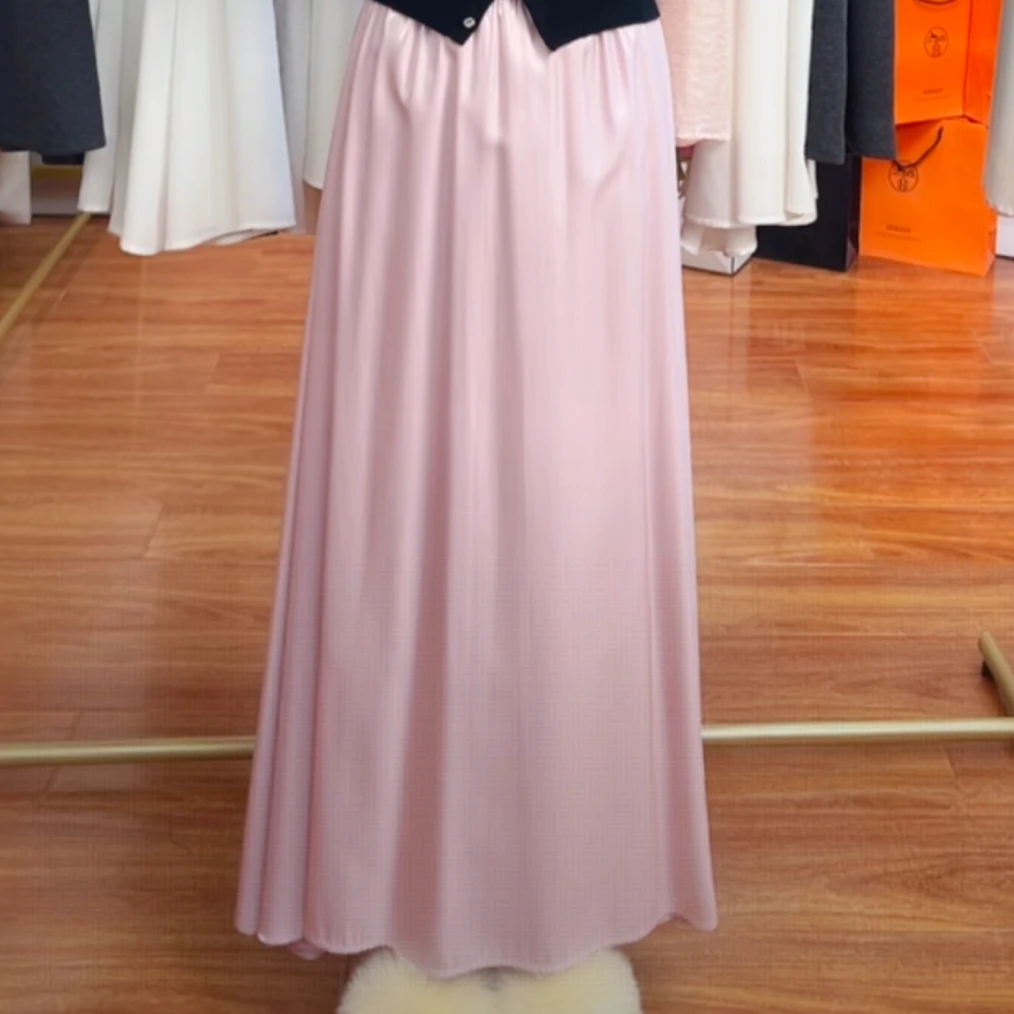 春秋人棉中长款半身裙