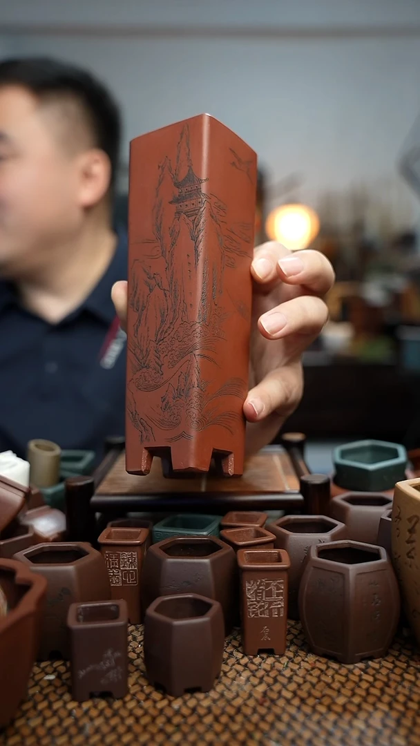 紫砂花盆長木軒精品紫砂