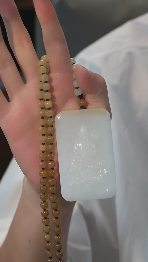 颈饰未镶嵌和田玉观音