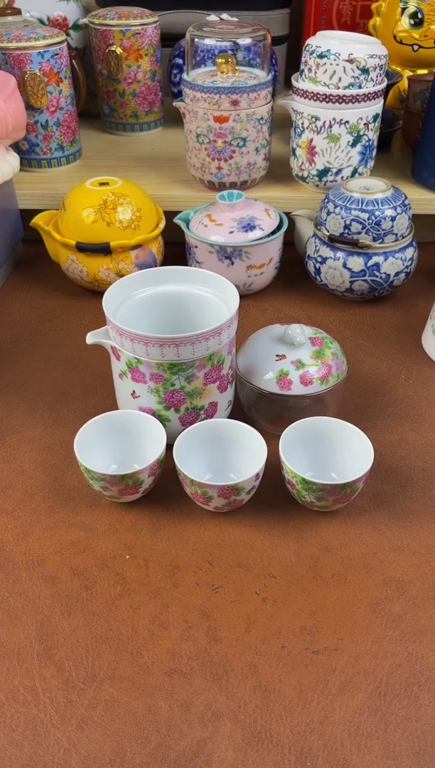 陶瓷茶具摆件旅行套组