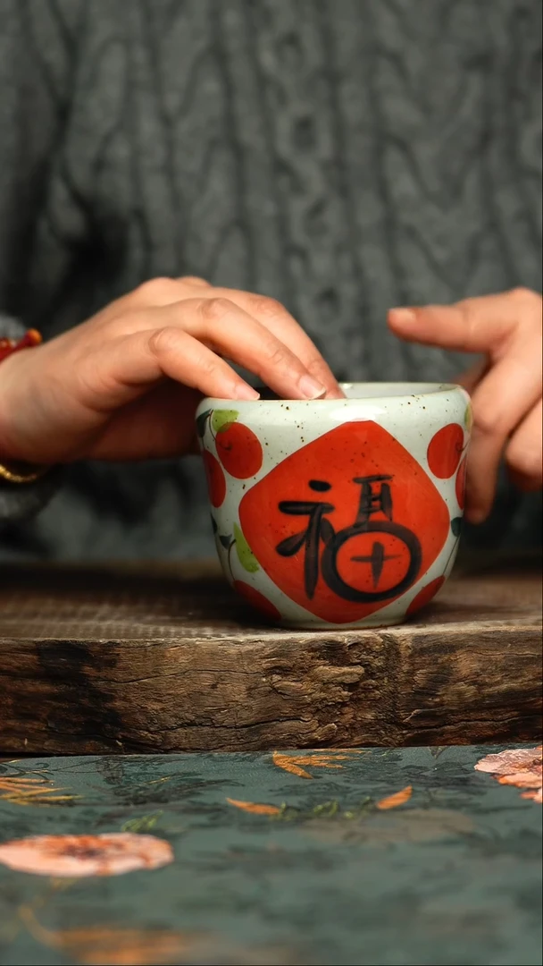 【闪购商品】杯杯釉下彩手工手绘同款陶器