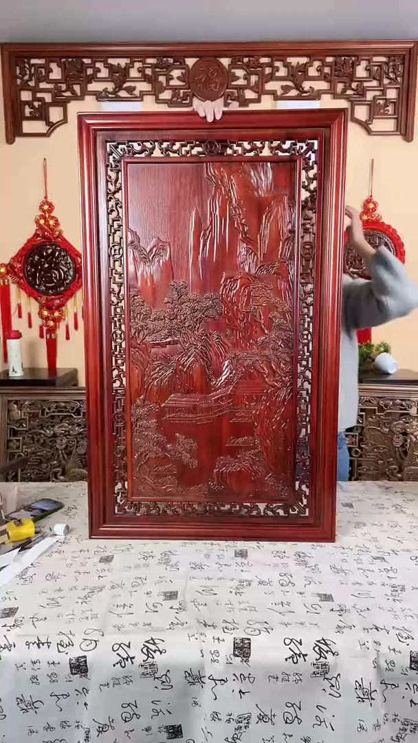 香樟木微瑕处理，介意勿拍100*60山水