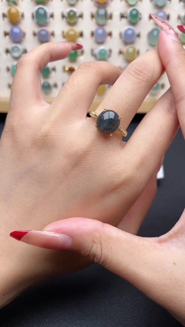 【闪购商品】翡翠戒指银S925镶嵌一物一证一礼盒