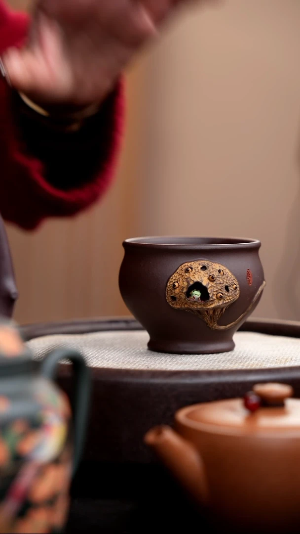 【闪购商品】紫砂茶壶紫泥青蛙莲子杯