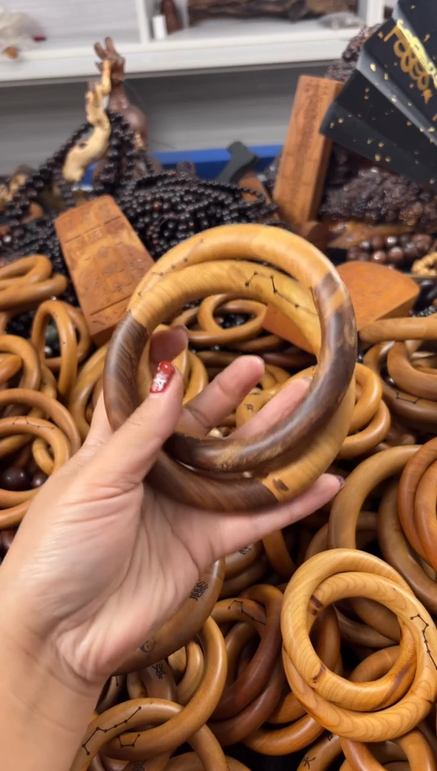 【闪购商品】枣木木雕桃木乾坤盘微瑕80圈口一物一拍