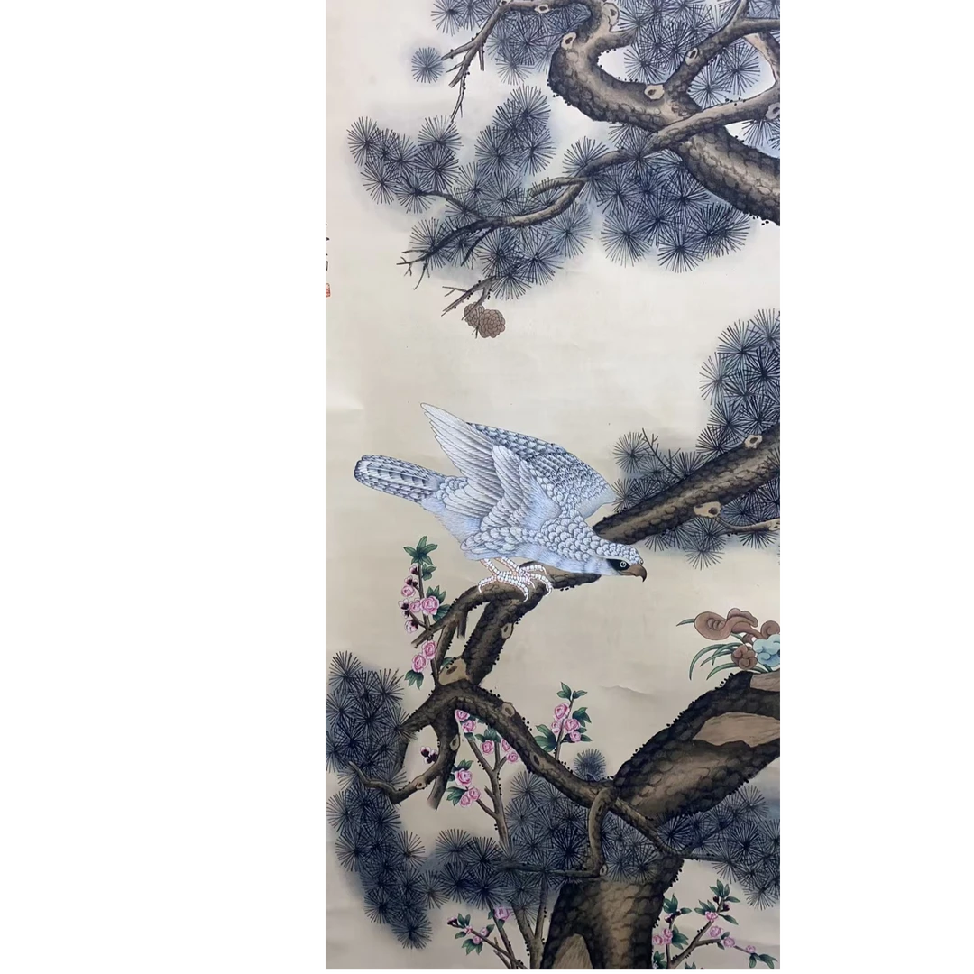 陈L款   松鹰立轴100*200约18平