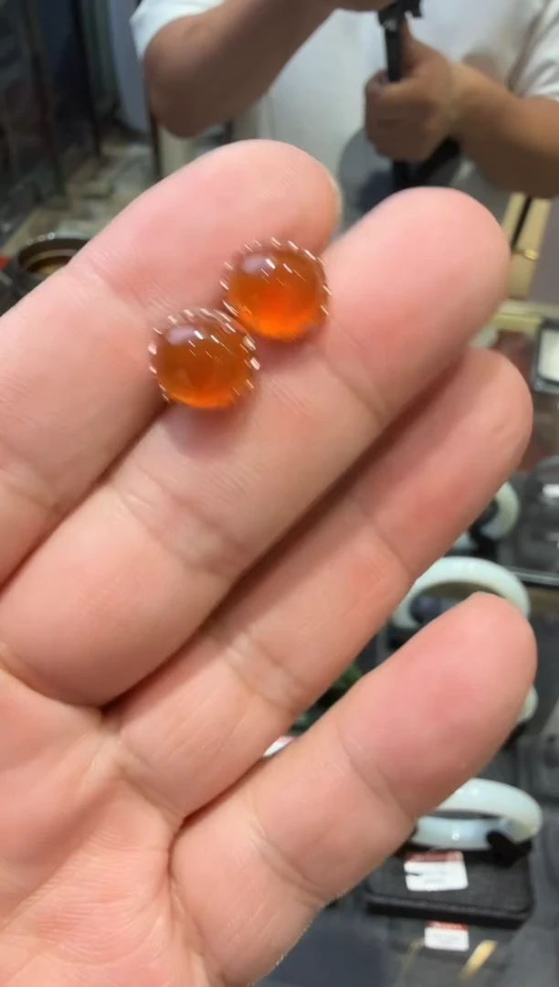 银S925镶嵌南红玛瑙耳饰多样性发一