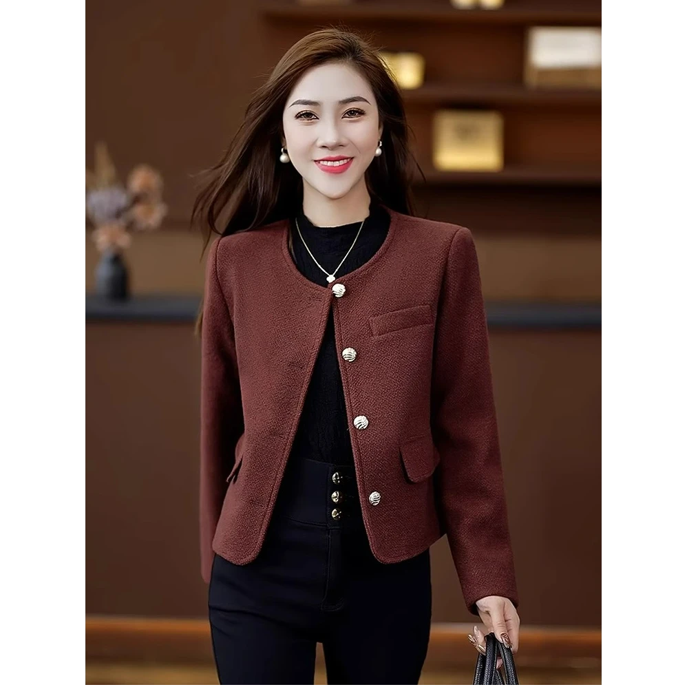 小香风短外套女2025春季新款时尚气质减龄显瘦小个子短款毛呢上衣