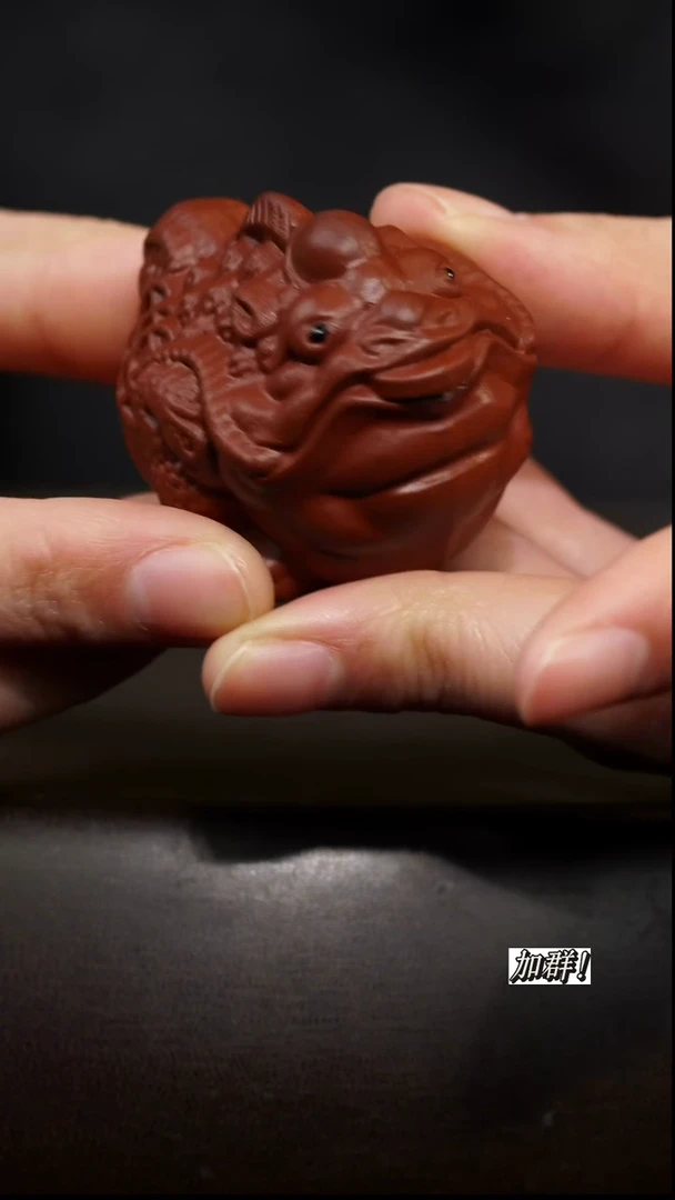 茶壶紫砂紫砂朱泥金蟾