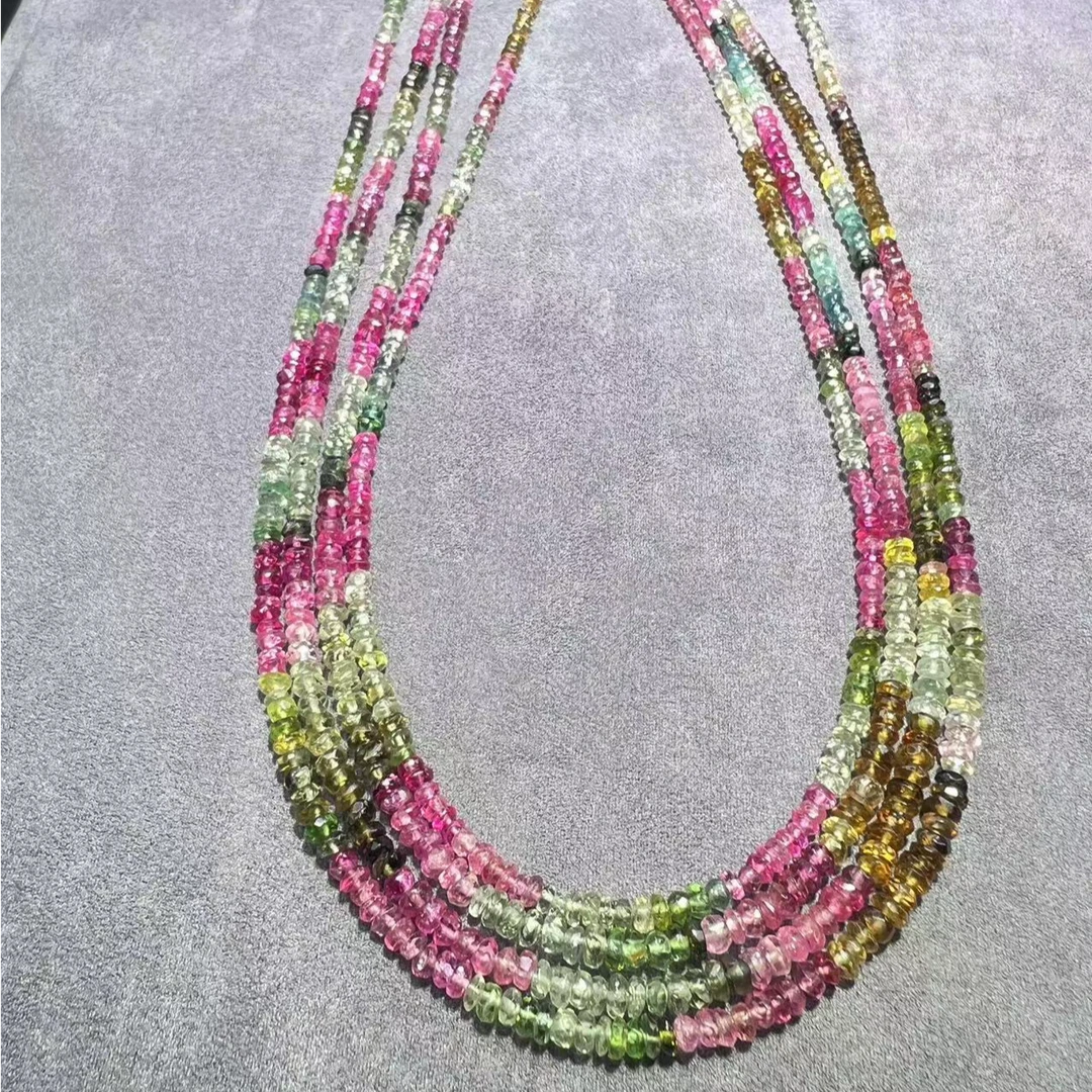 【欧巴珠宝】天然巴西老矿碧玺项链手链两用款 53cm 多样性发一A625