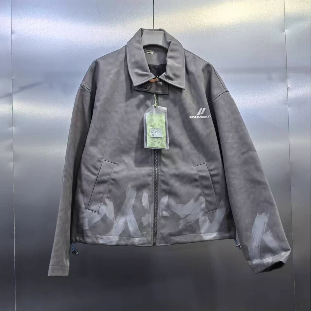 Z07-101503-UMA油漆拼色设计时尚夹克外套