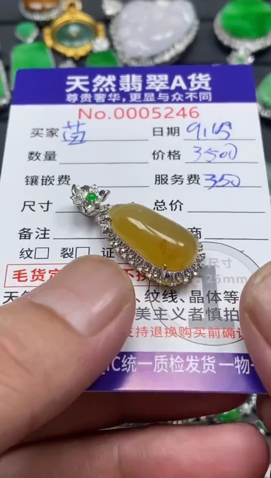 颈饰18K金镶嵌翡翠翡翠