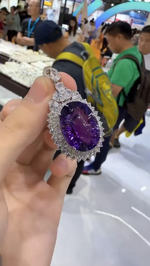 银S925镶嵌颈饰紫晶高级款帝王紫