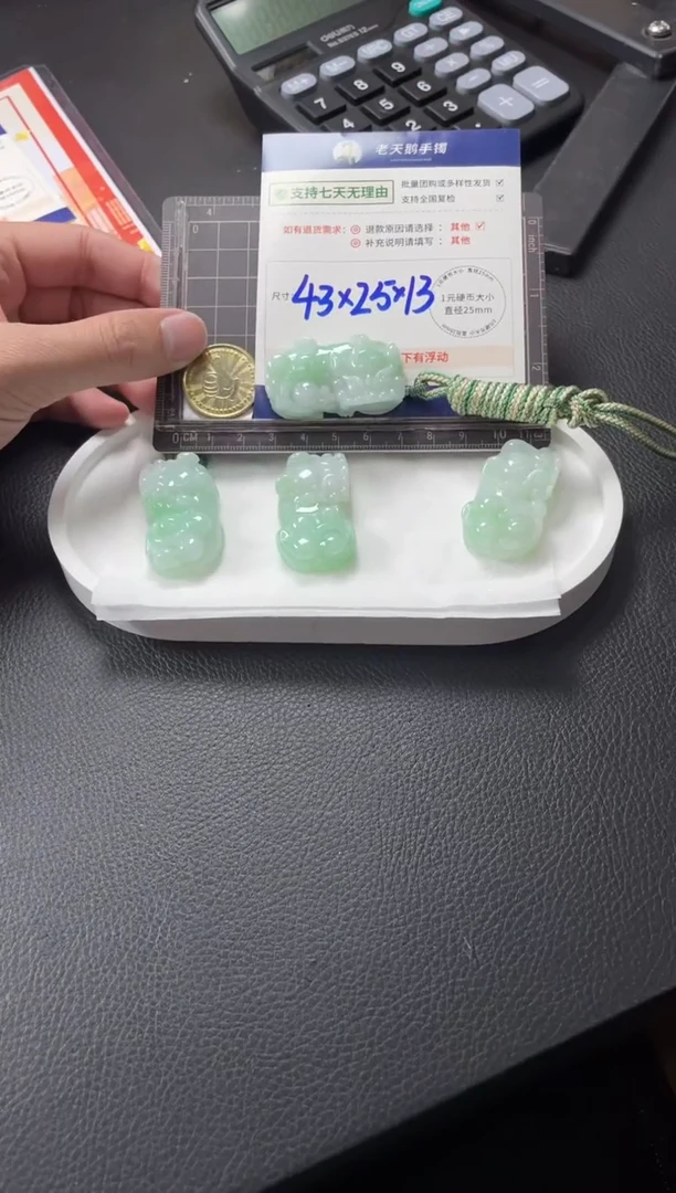 【闪购商品】翡翠挂件未镶嵌阳绿貔貅配绳/多样性发其一CP