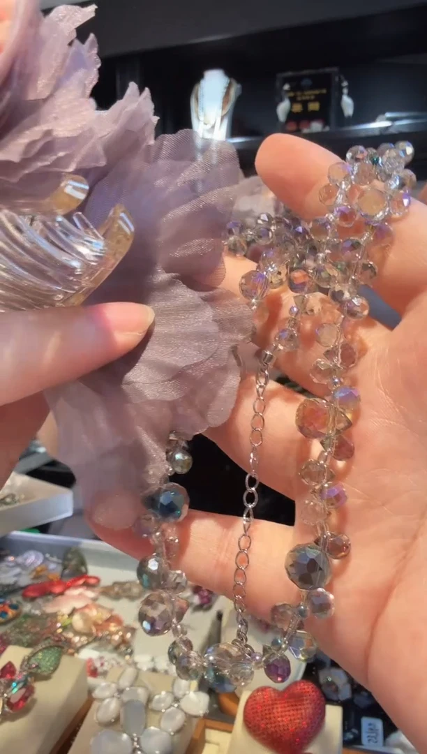 仿水晶铜合金西子 项链和发圈套装 两个一起发货
