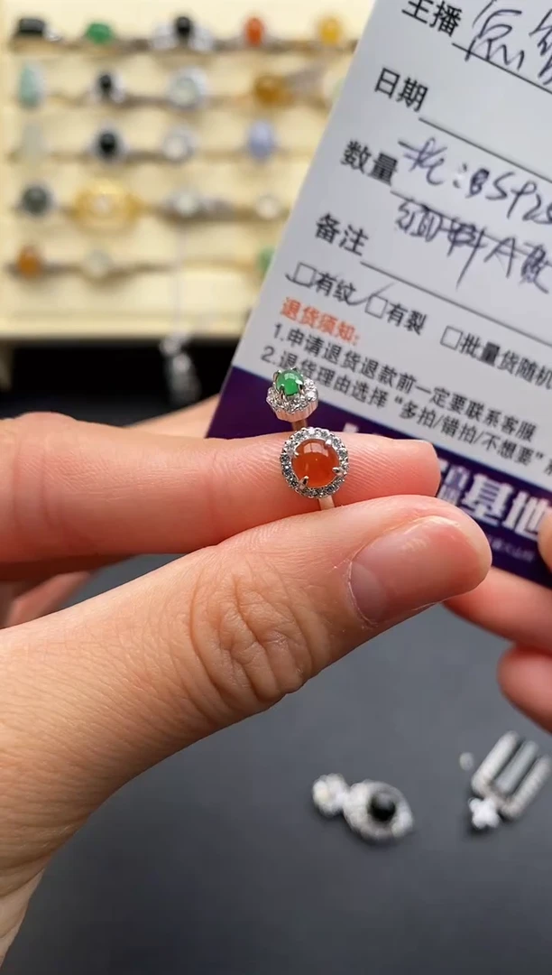 银S925镶嵌戒指翡翠2222222+1