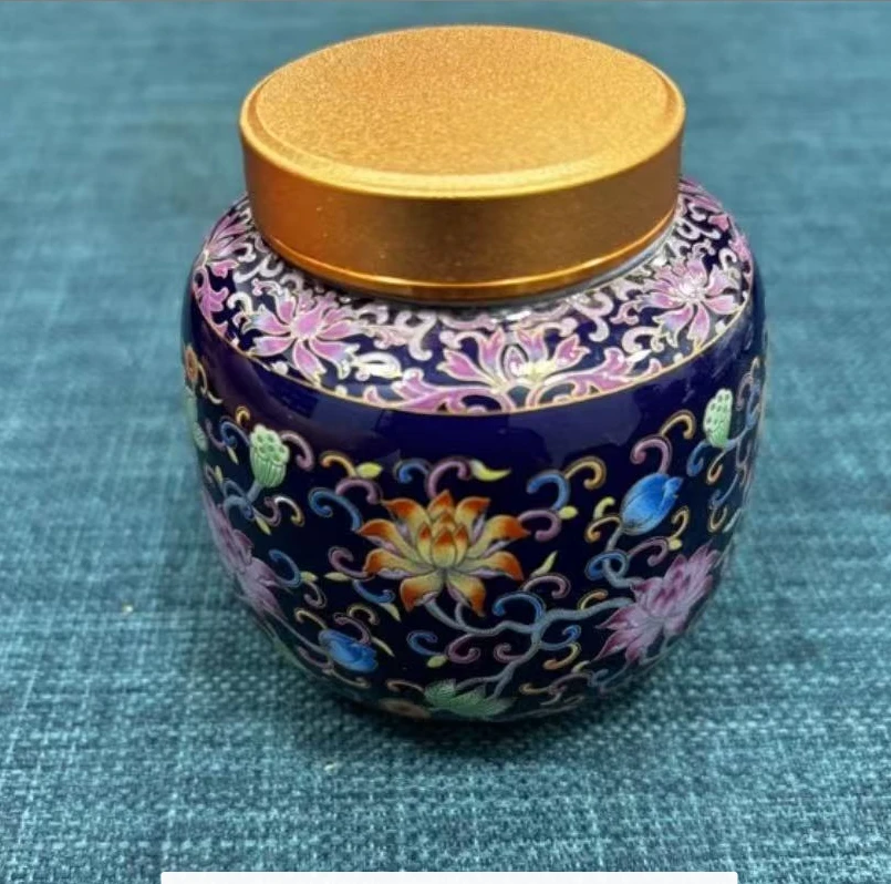 0134-缠枝莲紫色小迷你茶叶罐JLT