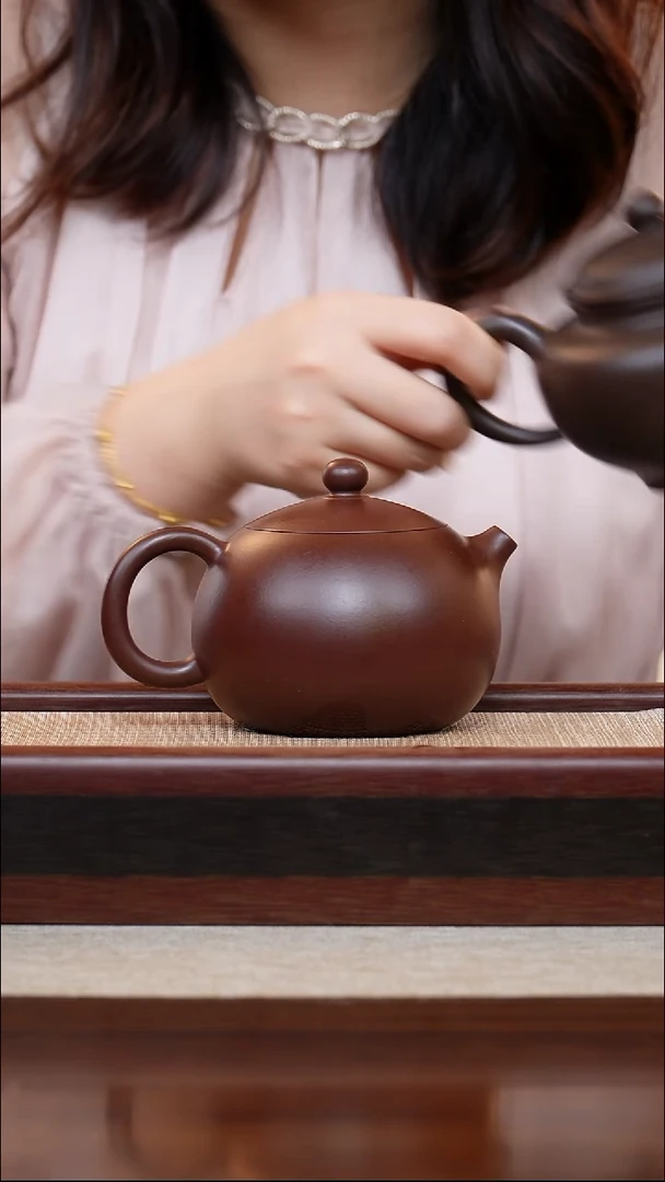 紫泥西施300cc宜兴手工紫砂壶