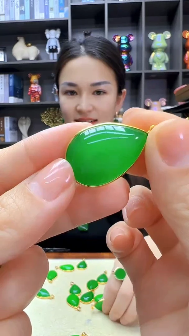 翡翠14K金镶嵌颈饰丹丹diy劲饰