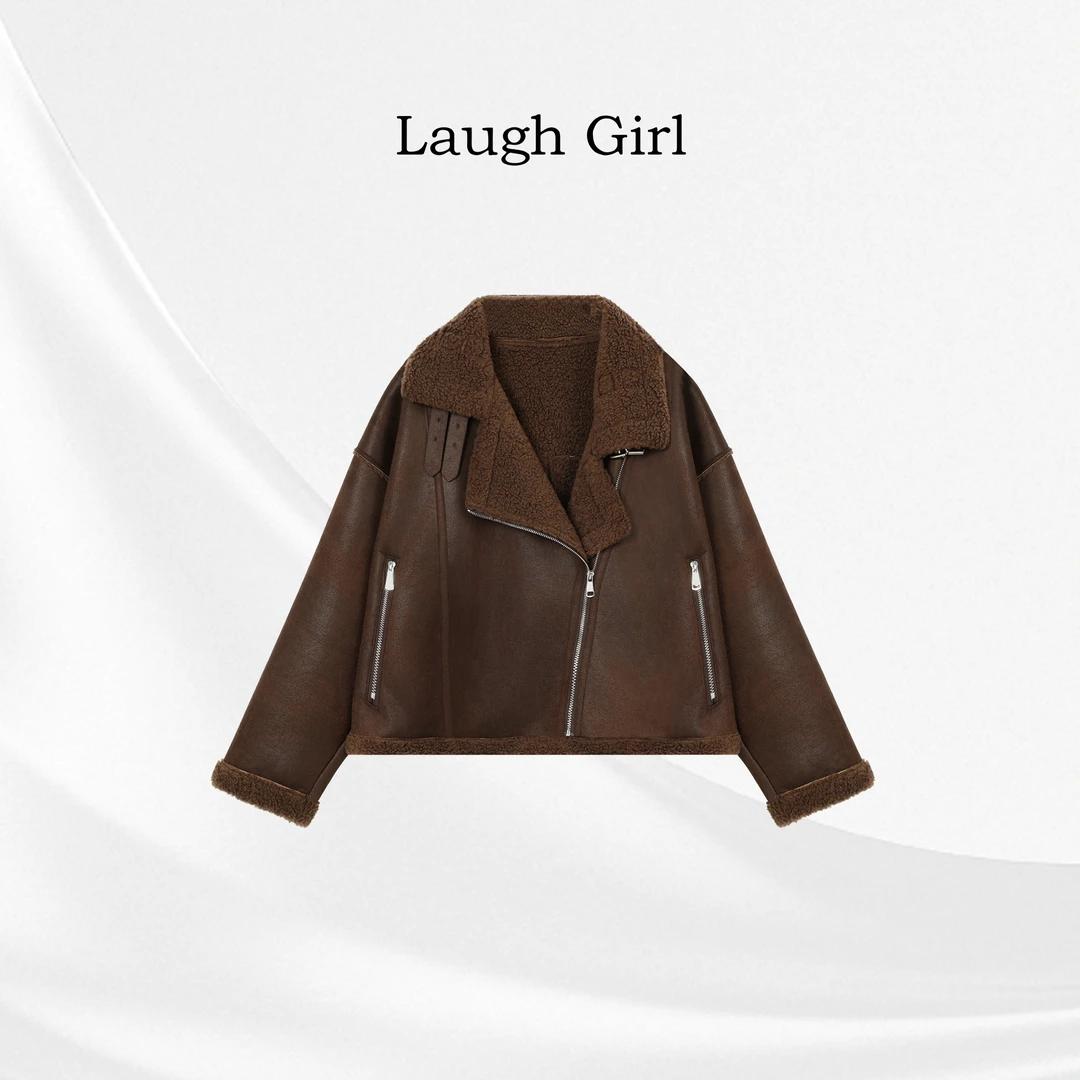楚楚君 Laugh girl【摩登调调】冬季时尚保暖毛领拉链外套WL551235J