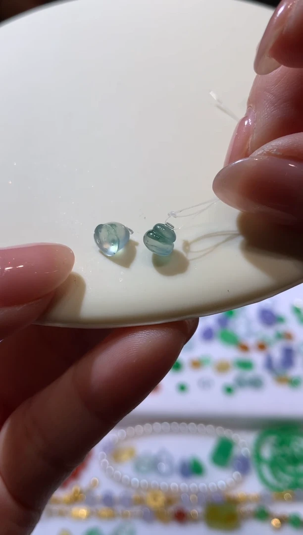 未镶嵌定制翡翠葫芦莲蓬一组