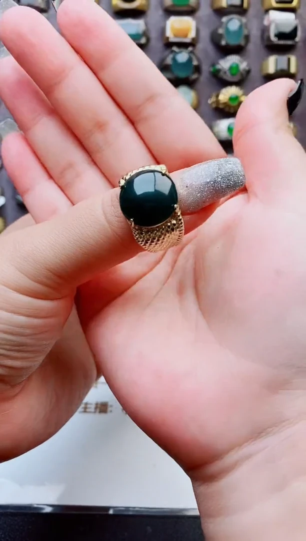 未镶嵌戒指翡翠天然翡翠男戒