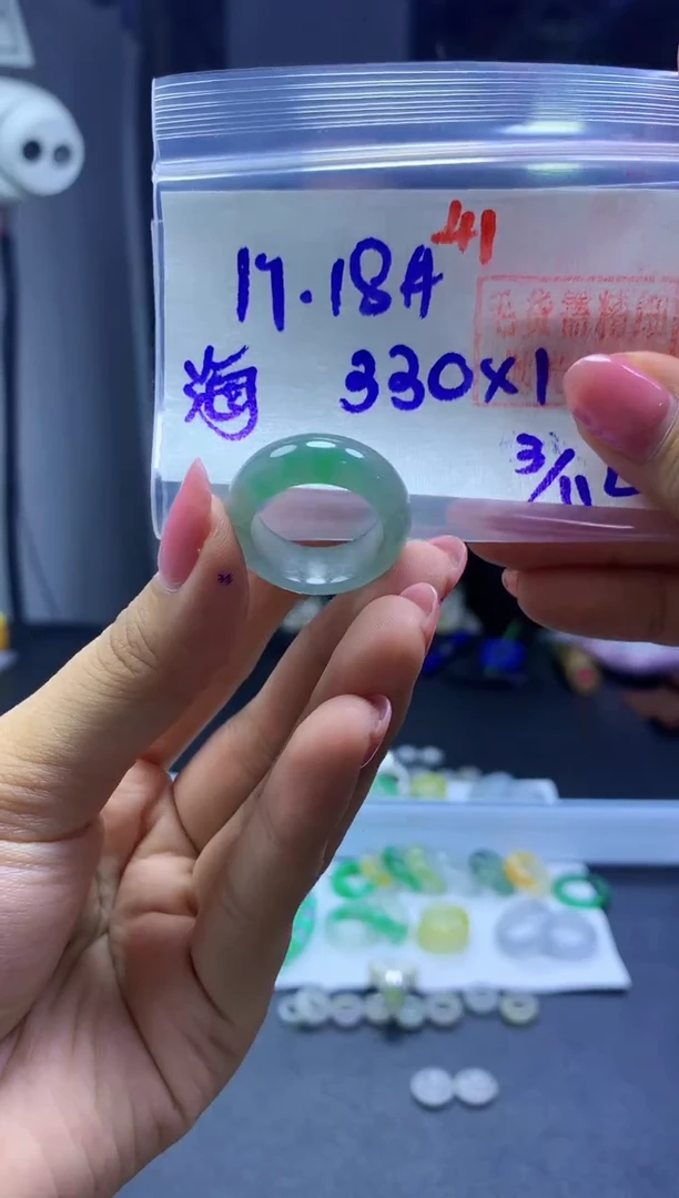 未镶嵌定制翡翠海*戒圈#330元-毛货需精细抛光