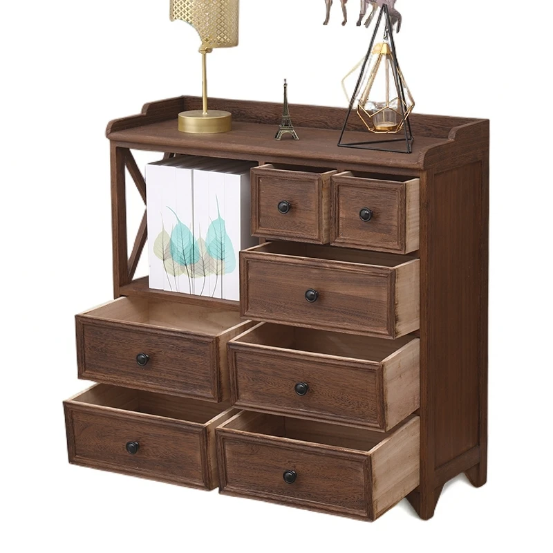 长80CM宽30CM高80CM实木七斗柜收纳柜-微瑕疵