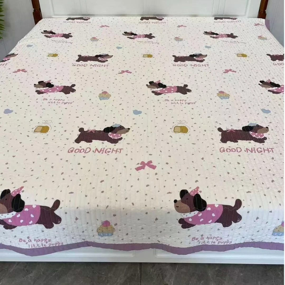 【腊肠狗】200*230cm 母婴级A类四季水洗棉绗缝床盖