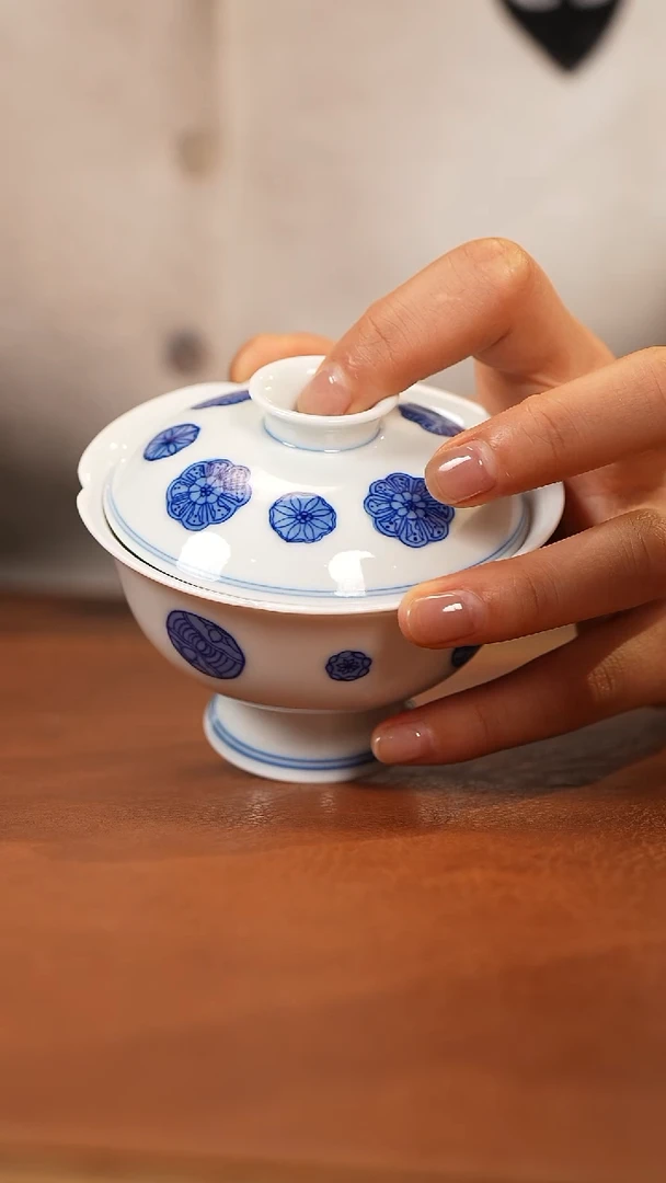 【闪购商品】杯景德青花盖碗大
