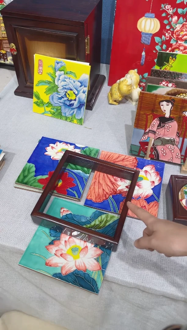 陶瓷用****320*20cm陶瓷挂画款荷花