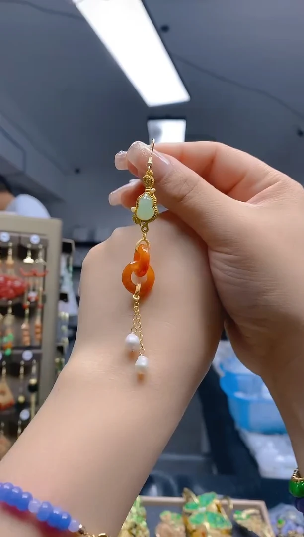 【闪购商品】翡翠耳饰合金365翡翠耳钩一个