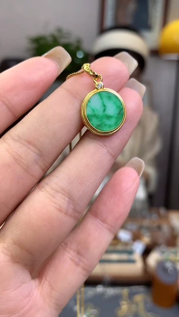 翡翠银S925镶嵌吊坠(不含链)吊坠