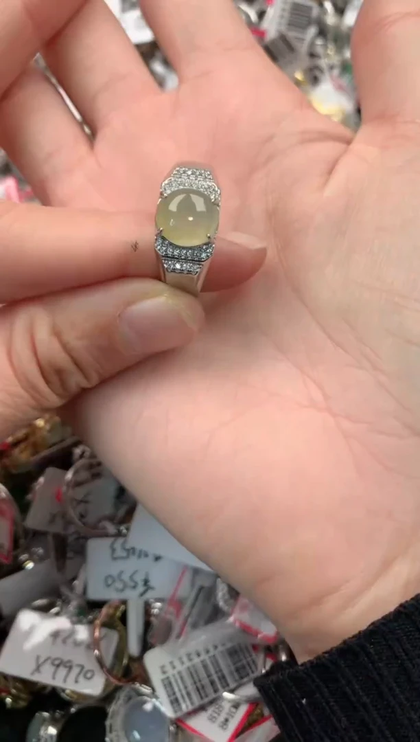 银S925镶嵌戒指翡翠10   2
