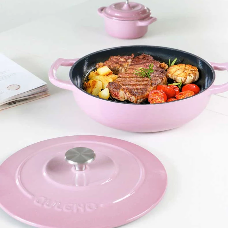 （经典小珐琅专属）千乐欧26cm女王锅珐琅铸铁锅大口径炒菜锅煲汤锅