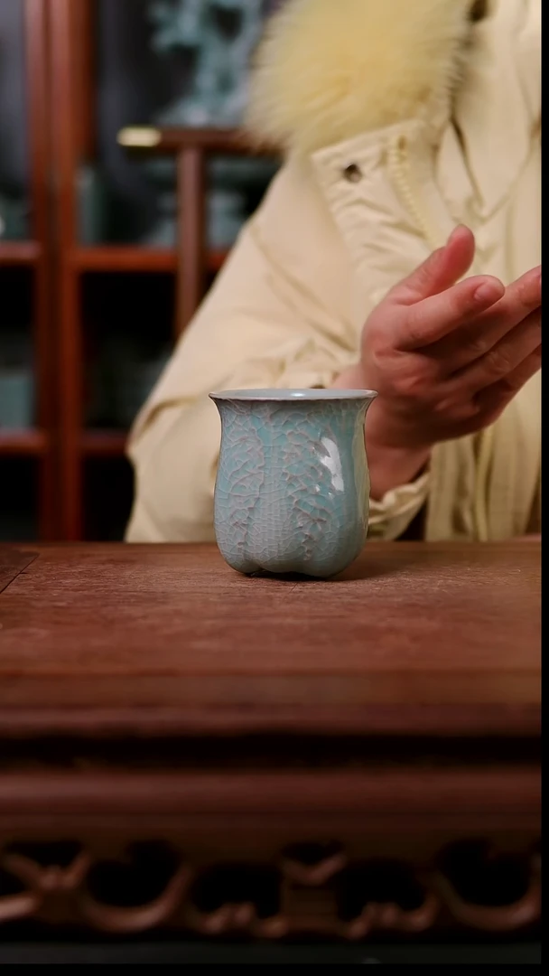 杯子陶青霁汝窑仿古釉
