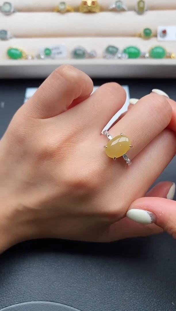 银S925镶嵌戒指翡翠7777777+1